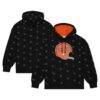 Cincinnati Bengals Mitchell & Ness Allover Print Fleece Pullover Hoodie - Black - Front View