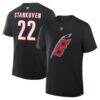 Logan Stankoven Carolina Hurricanes Fashion7 Authentic Stack Name & Number T-Shirt - Black - Front View