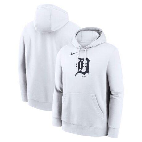 Detroit Tigers Nike Logo Club Hoodie - White - Front View