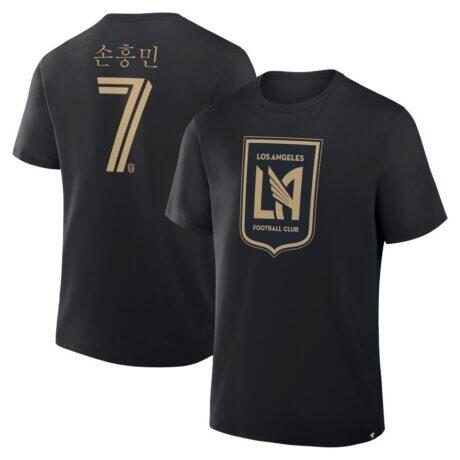 Son Heung-Min LAFC Fashion7 Hangul Name & Number T-Shirt - Black - Front View