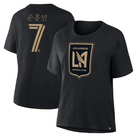 Son Heung-Min LAFC Fashion7 Women's Hangul Name & Number T-Shirt - Black - Front View