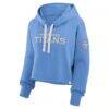 Tennessee Titans Fashion7 Women's Oversized Heritage Cropped Hoodie - Blue - Side View