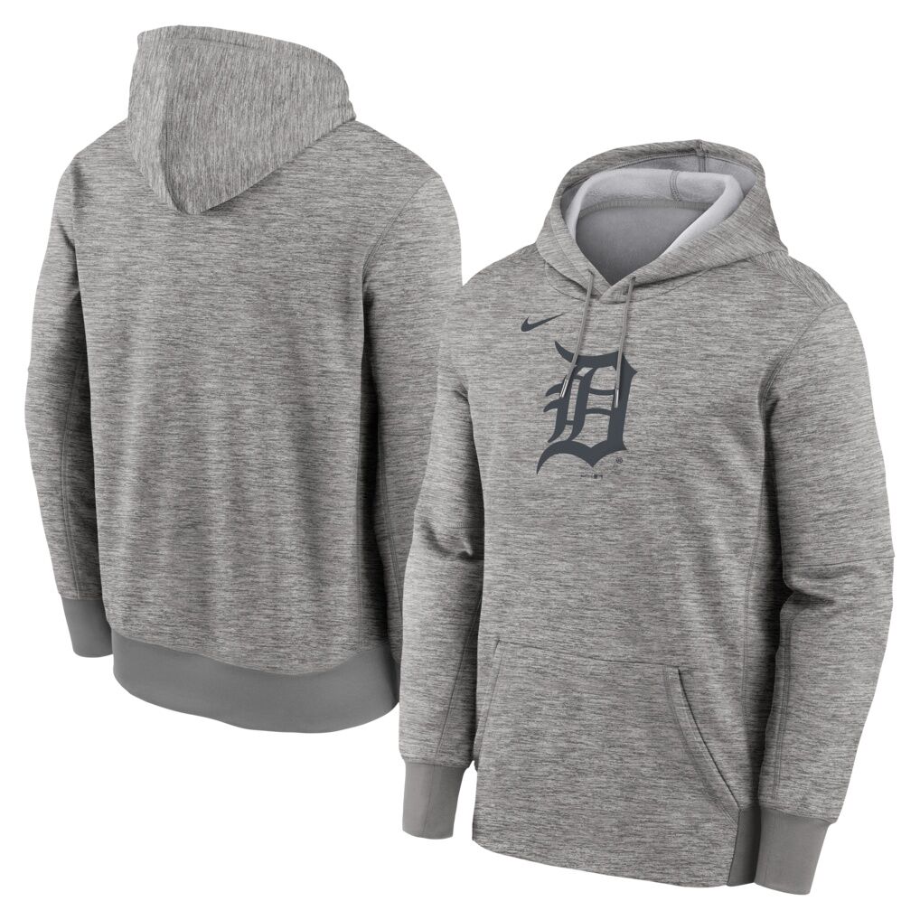 Detroit Tigers Nike Primary Logo Therma Hoodie – Heather Gray