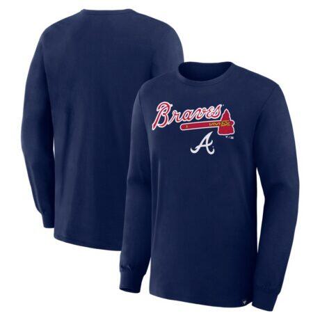 Atlanta Braves Fanatics Lock-Up Legacy Long Sleeve T-Shirt - Navy - Front View