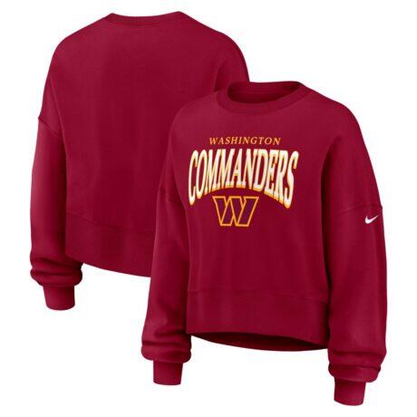 Washington Commanders Nike Women's Oversized Phoenix Fleece Sweatshirt - - Front View