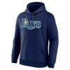 Tampa Bay Rays Logo Athletic Wordmark Hoodie - Navy - Side View
