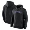 Colorado Rockies Logo Athletic Wordmark Hoodie - Black - Front View