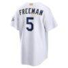 Freddie Freeman Los Angeles Dodgers Nike 2026 Gold Collection Stadium Jersey - White - Detail View
