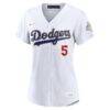 Freddie Freeman Los Angeles Dodgers Nike Women's 2026 Gold Collection Stadium Jersey - White - Side View