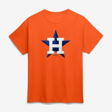 Houston Astros Logo Athletic Official Logo T-Shirt - Orange - Front View