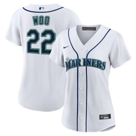 Bryan Woo Seattle Mariners Nike Women's Home Replica Jersey - White - Front View