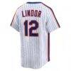 Francisco Lindor New York Mets Nike Throwback Cooperstown Collection Limited Jersey - White - Detail View