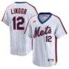 Francisco Lindor New York Mets Nike Throwback Cooperstown Collection Limited Jersey - White - Front View