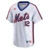 Francisco Lindor New York Mets Nike Throwback Cooperstown Collection Limited Jersey - White - Side View