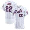 Juan Soto New York Mets Nike Home Authentic Sponsor Patch Jersey - White - Front View