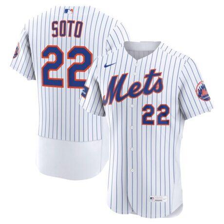 Juan Soto New York Mets Nike Home Authentic Sponsor Patch Jersey - White - Front View