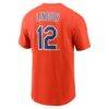 Francisco Lindor New York Mets Nike Cooperstown Collection Name & Number T-Shirt - Orange - Detail View