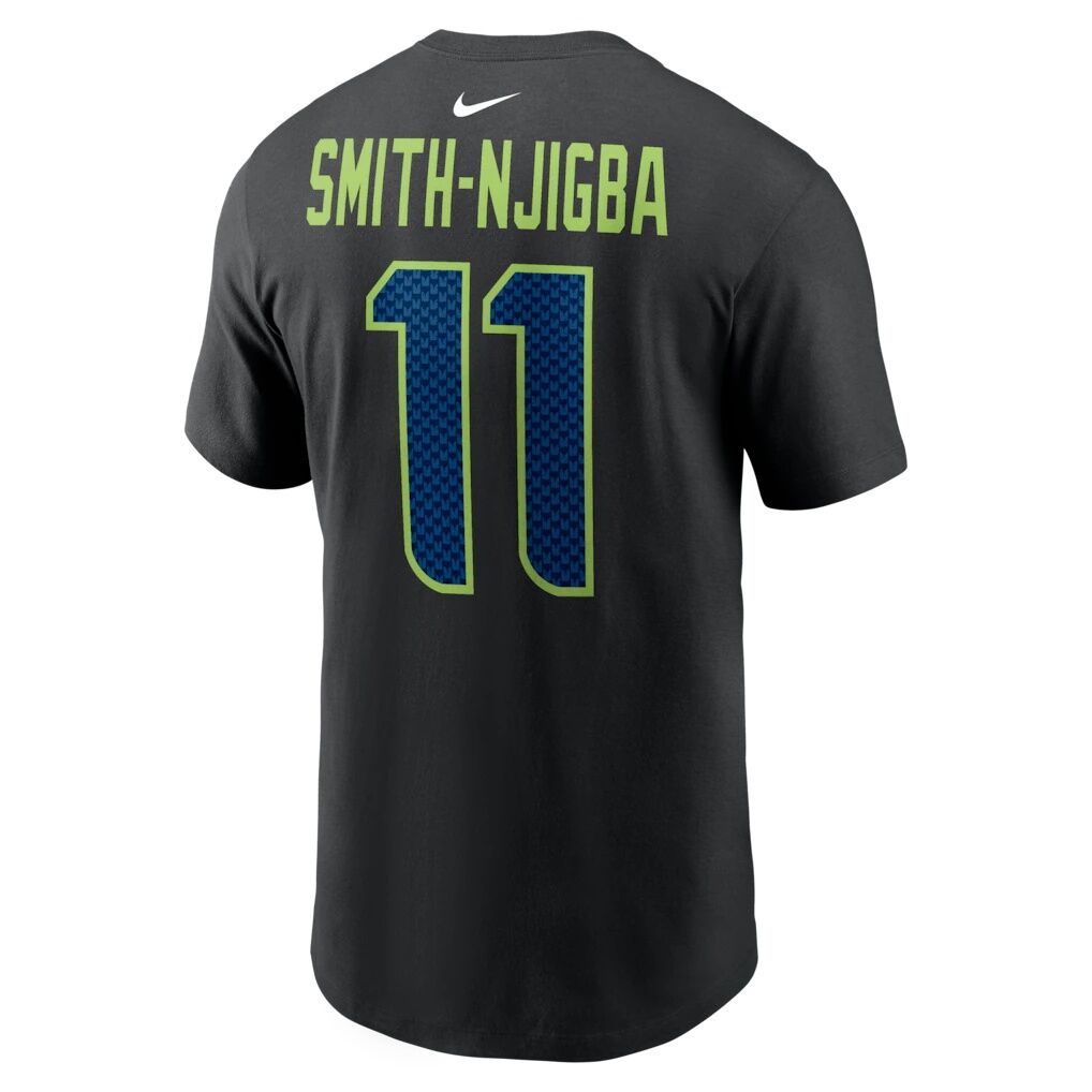 Jaxon Smith-Njigba Seattle Seahawks Nike Carbon Name & Number T-Shirt