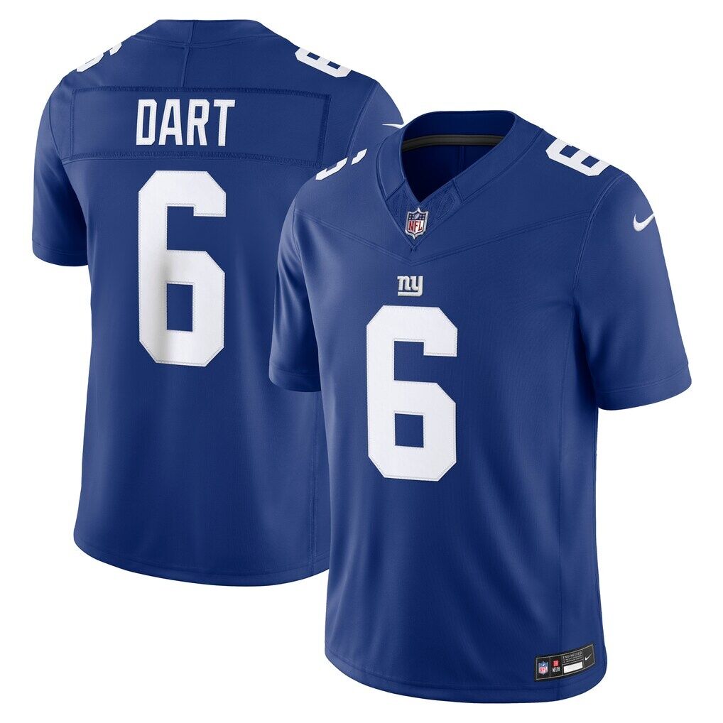 Jaxson Dart New York Giants Nike Team Vapor F.U.S.E. Stitched Limited Jersey - Royal