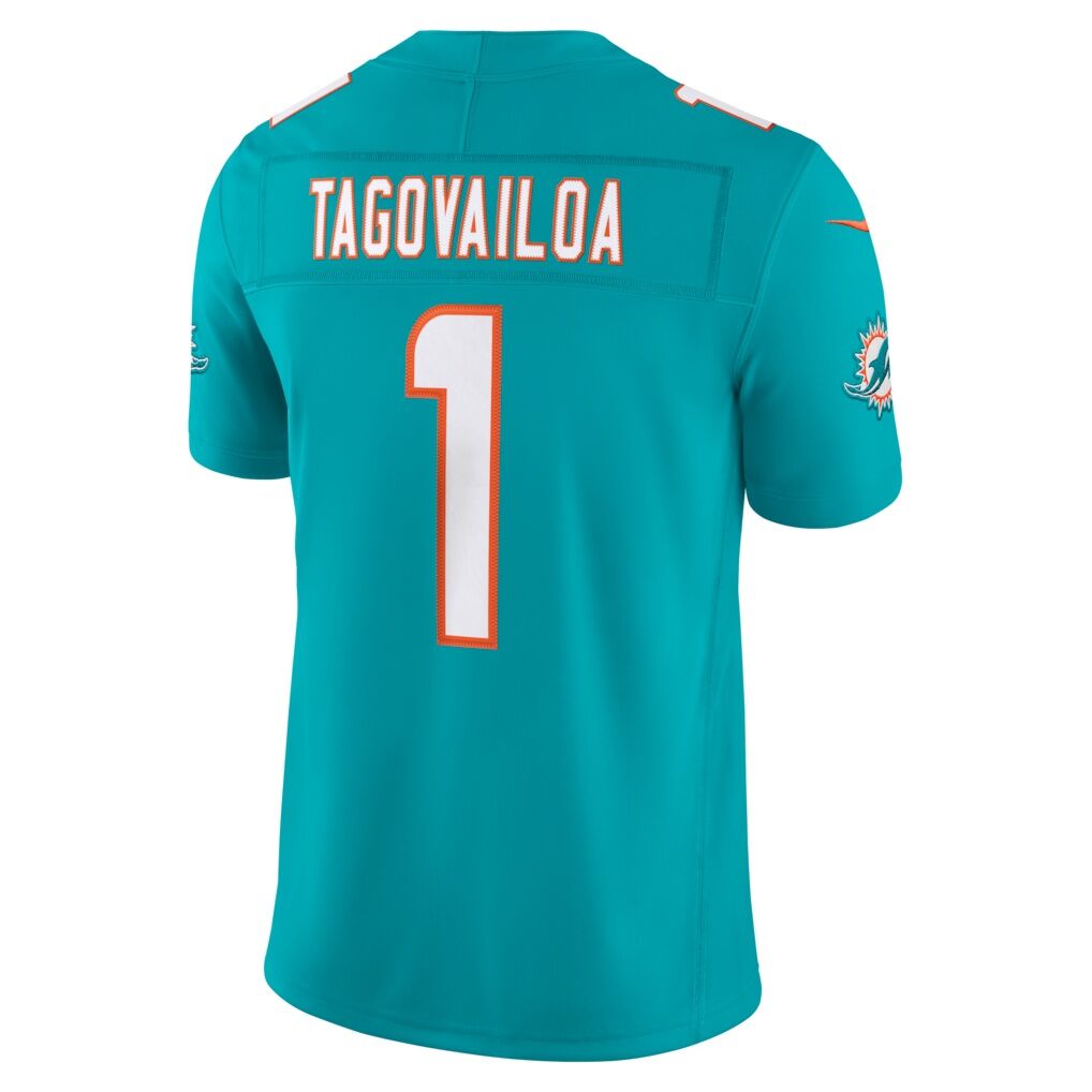 Tua Tagovailoa Miami Dolphins Nike Team Vapor F.U.S.E. Stitched Limited Jersey - Aqua