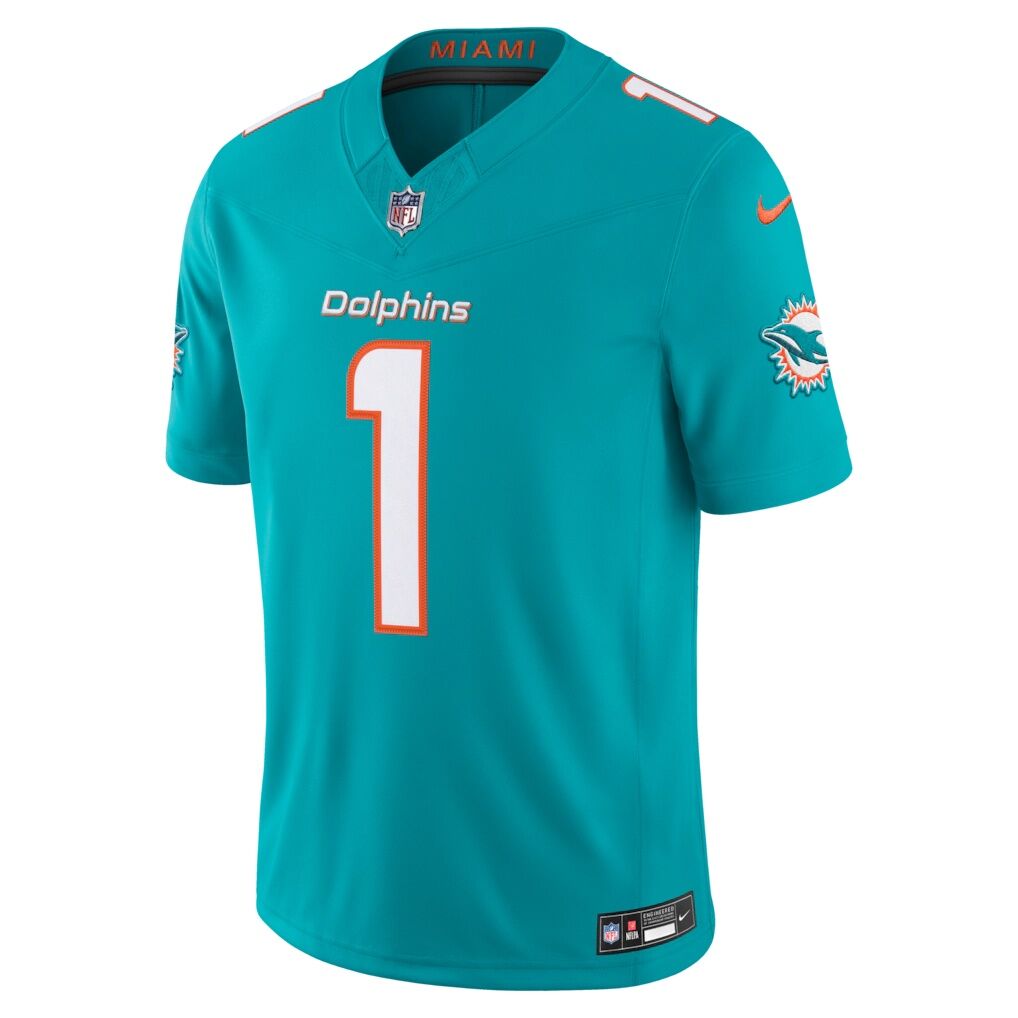 Tua Tagovailoa Miami Dolphins Nike Team Vapor F.U.S.E. Stitched Limited Jersey - Aqua