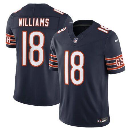 Caleb Williams Chicago Bears Nike Team Vapor F.U.S.E. Stitched Limited Jersey - Navy - Front View