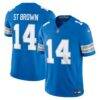 Amon-Ra St. Brown Detroit Lions Nike Team Vapor F.U.S.E. Stitched Limited Jersey - Blue - Front View