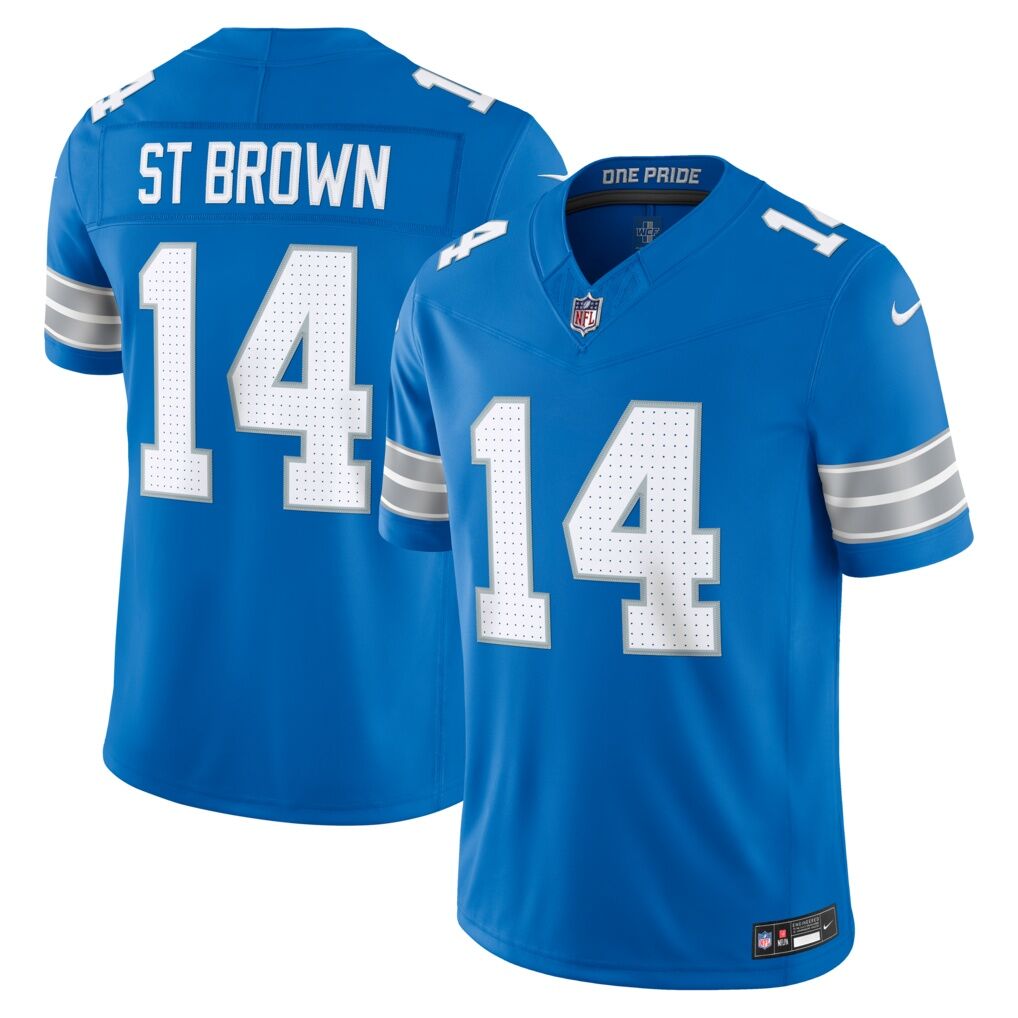 Amon-Ra St. Brown Detroit Lions Nike Team Vapor F.U.S.E. Stitched Limited Jersey