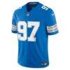 Aidan Hutchinson Detroit Lions Nike Team Vapor F.U.S.E. Stitched Limited Jersey - Blue - Side View