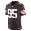 Myles Garrett Cleveland Browns Nike Team Vapor F.U.S.E. Stitched Limited Jersey - Brown - Side View