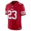 Christian McCaffrey San Francisco 49ers Nike Team Vapor F.U.S.E. Stitched Limited Jersey - Scarlet - Side View