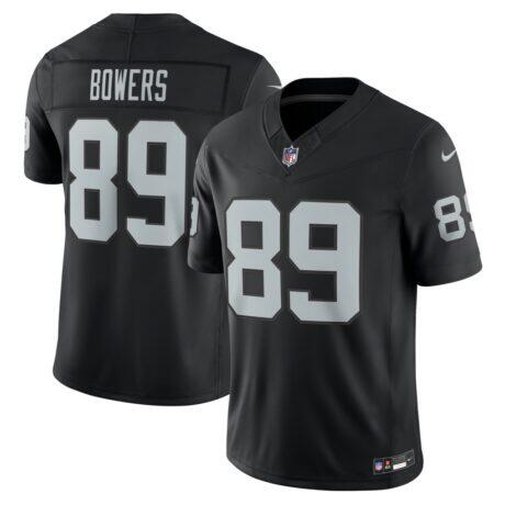 Brock Bowers Las Vegas Raiders Nike Team Vapor F.U.S.E. Stitched Limited Jersey - Black - Front View