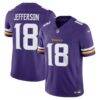 Justin Jefferson Minnesota Vikings Nike Team Vapor F.U.S.E. Stitched Limited Jersey - Purple - Front View