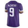 J.J. McCarthy Minnesota Vikings Nike Team Vapor F.U.S.E. Stitched Limited Jersey - Purple - Detail View