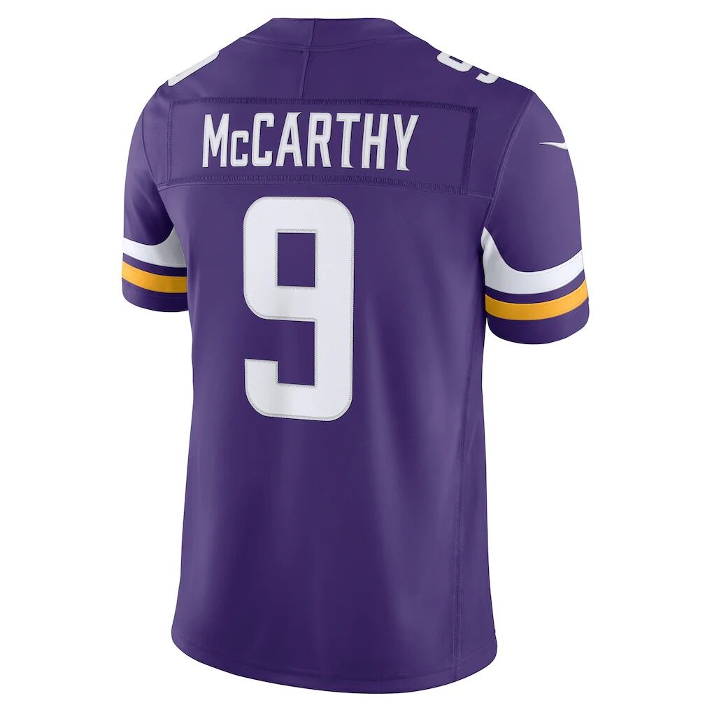 J.J. McCarthy Minnesota Vikings Nike Team Vapor F.U.S.E. Stitched Limited Jersey