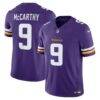 J.J. McCarthy Minnesota Vikings Nike Team Vapor F.U.S.E. Stitched Limited Jersey - Purple - Front View