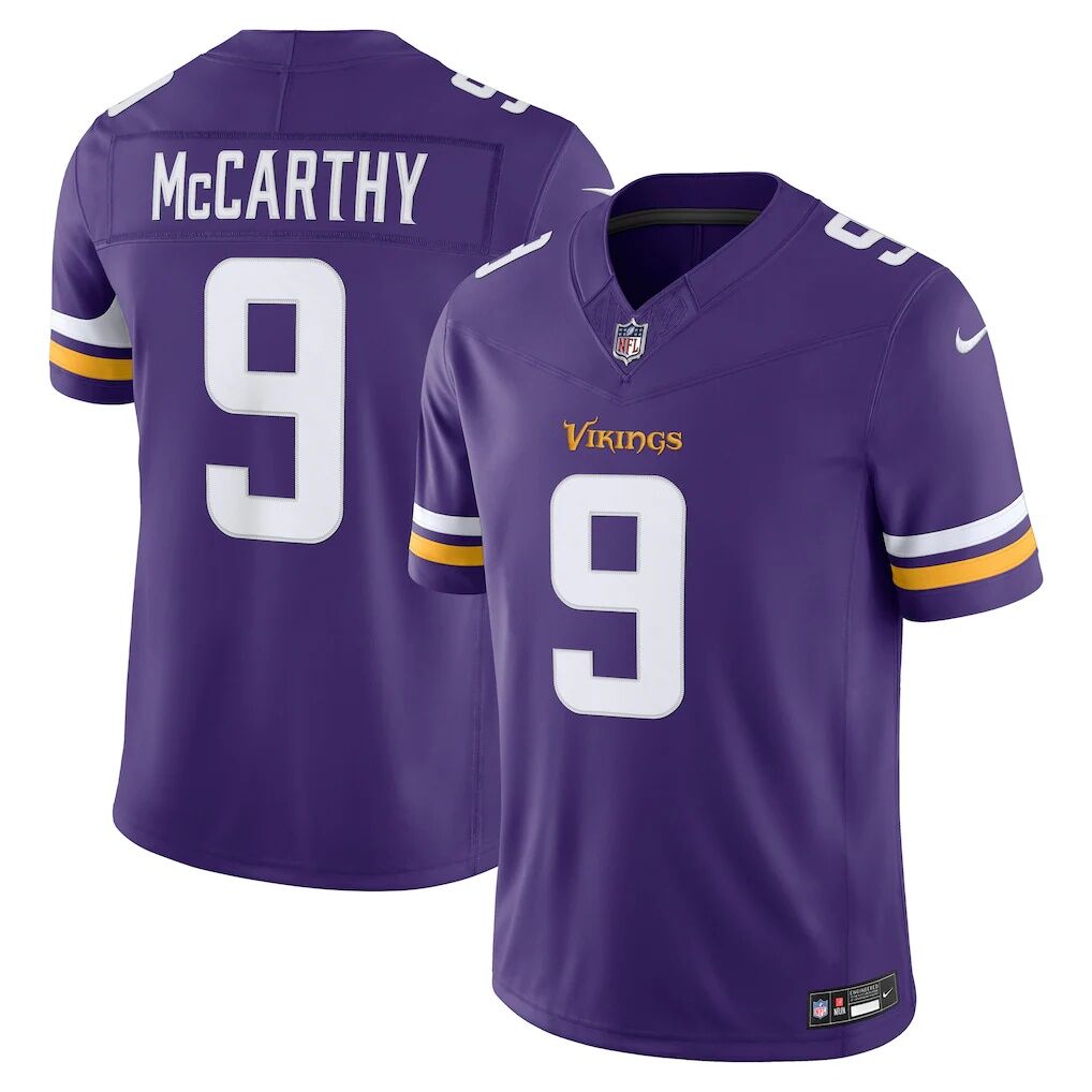 J.J. McCarthy Minnesota Vikings Nike Team Vapor F.U.S.E. Stitched Limited Jersey
