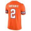 Pat Surtain II Denver Broncos Nike Alternate Mile High Collection 1977 Throwback Vapor F.U.S.E. Stitched Limited Jersey - Orange - Detail View