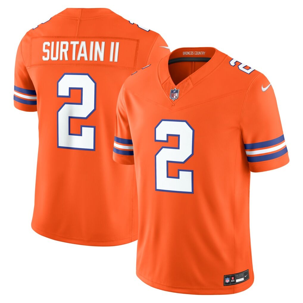 Pat Surtain II Denver Broncos Nike Alternate Mile High Collection 1977 Throwback Vapor F.U.S.E. Stitched Limited Jersey
