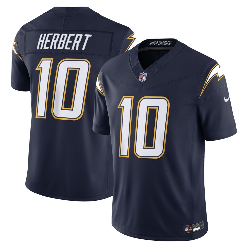 Justin Herbert Los Angeles Chargers Nike Alternate Super Chargers Vapor F.U.S.E. Stitched Limited Jersey