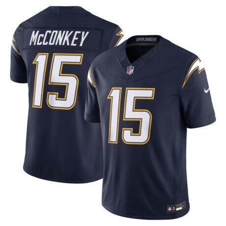 Ladd McConkey Los Angeles Chargers Nike Alternate Super Chargers Vapor F.U.S.E. Stitched Limited Jersey - Navy - Front View