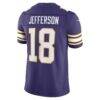Justin Jefferson Minnesota Vikings Nike Alternate Classic Vapor F.U.S.E. Stitched Limited Jersey - Purple - Detail View