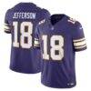 Justin Jefferson Minnesota Vikings Nike Alternate Classic Vapor F.U.S.E. Stitched Limited Jersey - Purple - Front View