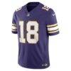Justin Jefferson Minnesota Vikings Nike Alternate Classic Vapor F.U.S.E. Stitched Limited Jersey - Purple - Side View
