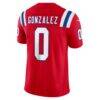 Christian Gonzalez New England Patriots Nike Alternate Vapor F.U.S.E. Stitched Limited Jersey - Red - Detail View