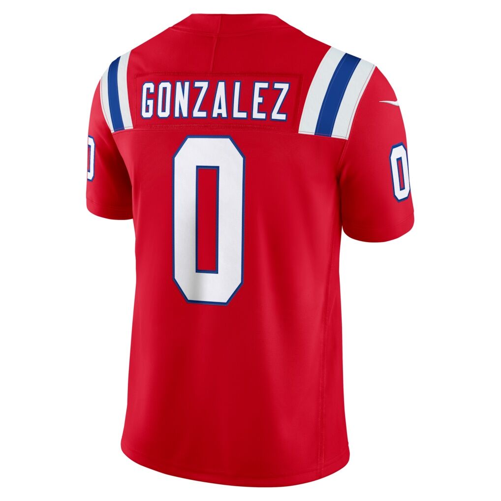 Christian Gonzalez New England Patriots Nike Alternate Vapor F.U.S.E. Stitched Limited Jersey