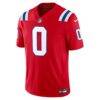 Christian Gonzalez New England Patriots Nike Alternate Vapor F.U.S.E. Stitched Limited Jersey - Red - Side View