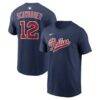 Kyle Schwarber Philadelphia Phillies Nike 2026 Field of Dreams Name & Number T-Shirt - Navy - Front View