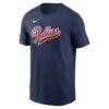 Trea Turner Philadelphia Phillies Nike 2026 Field of Dreams Name & Number T-Shirt - Navy - Side View