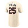 Byron Buxton Minnesota Twins Nike 2026 Field of Dreams Name & Number T-Shirt - Cream - Detail View